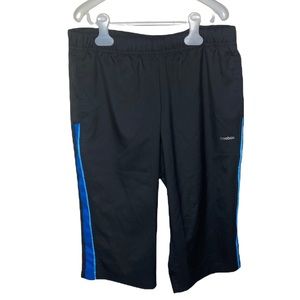 Reebok black Athletic capris with contrast navy inserts size S